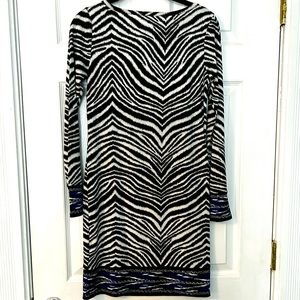 Michael MICHEALKORS  zebra print dress, size XS. Cobalt detail.